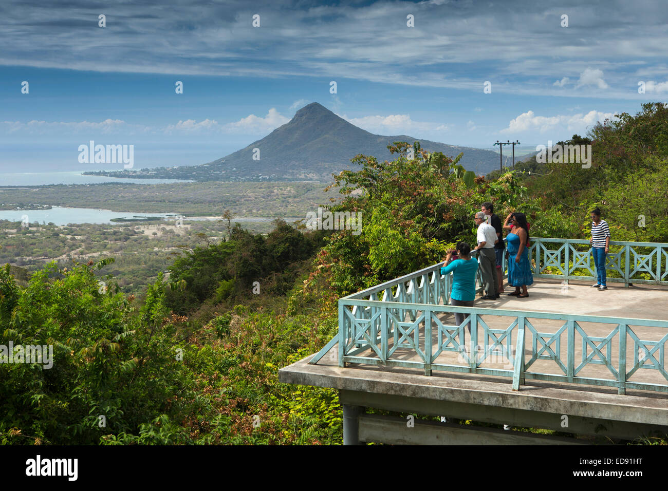 Maurizio, Chamarel, elevato punto panoramico con viste panoramiche lungo la west coast to Tourelle du Tamarin Foto Stock