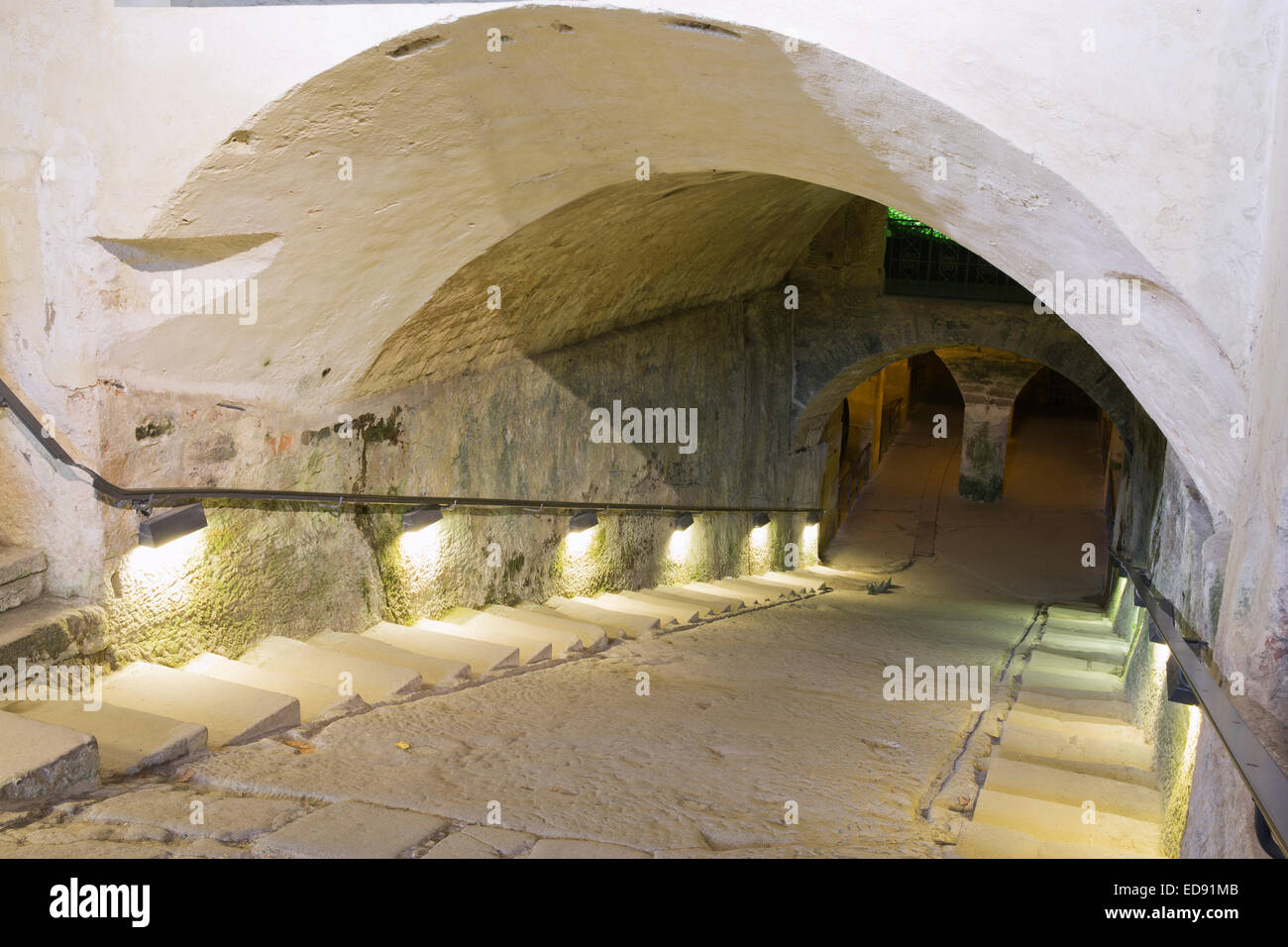 Accesso alla cantina nella fortezza Königstein Foto Stock