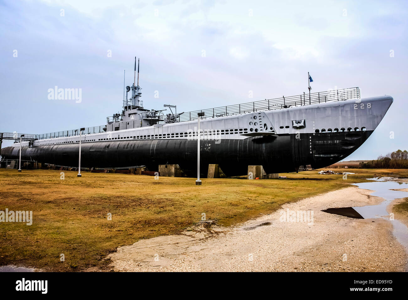 Il Sommergibile USS tamburo (SS-228) all'USS Alabama Memorial Park in Mobile Foto Stock