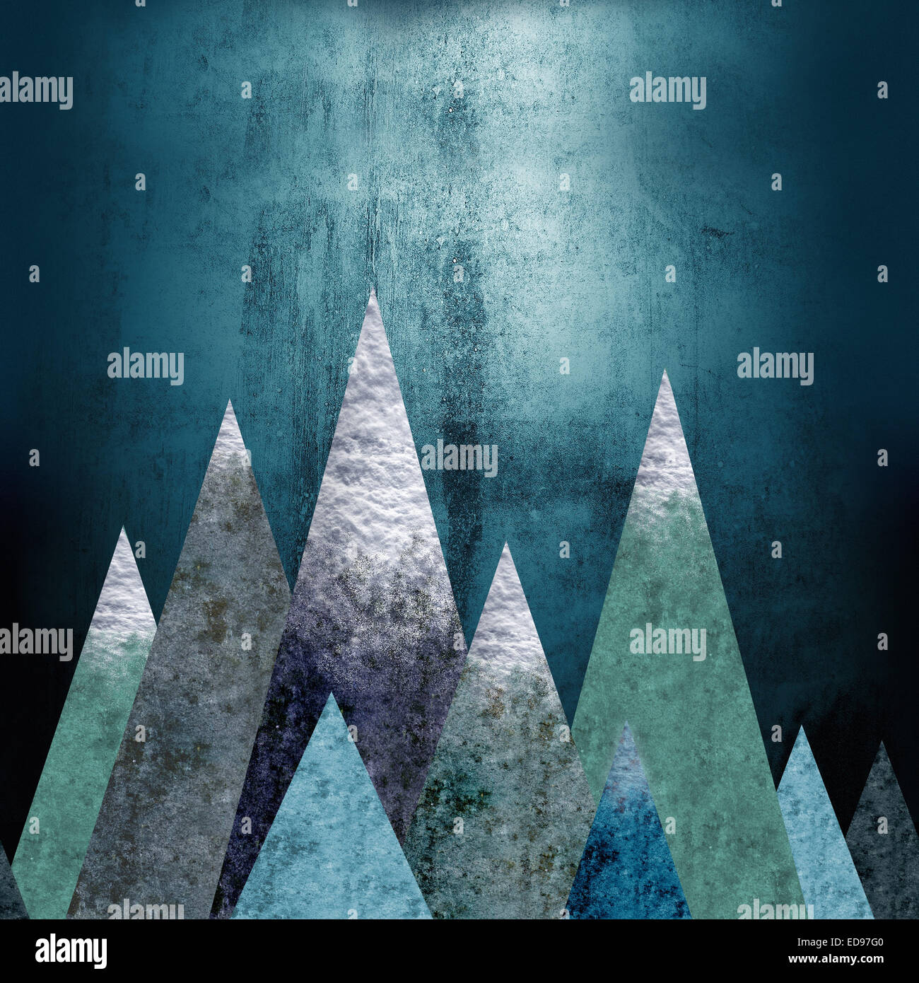 Montagne - un luogo di avventura. Seamless sfondo orizzontale. Grungy texture. Foto Stock