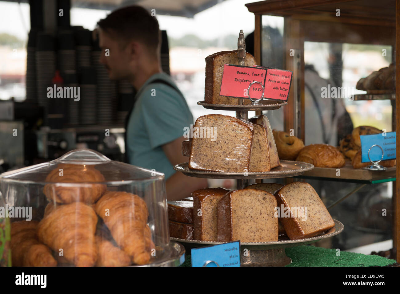 Torte e pasticcini su Melbourne Street Cafe Foto Stock