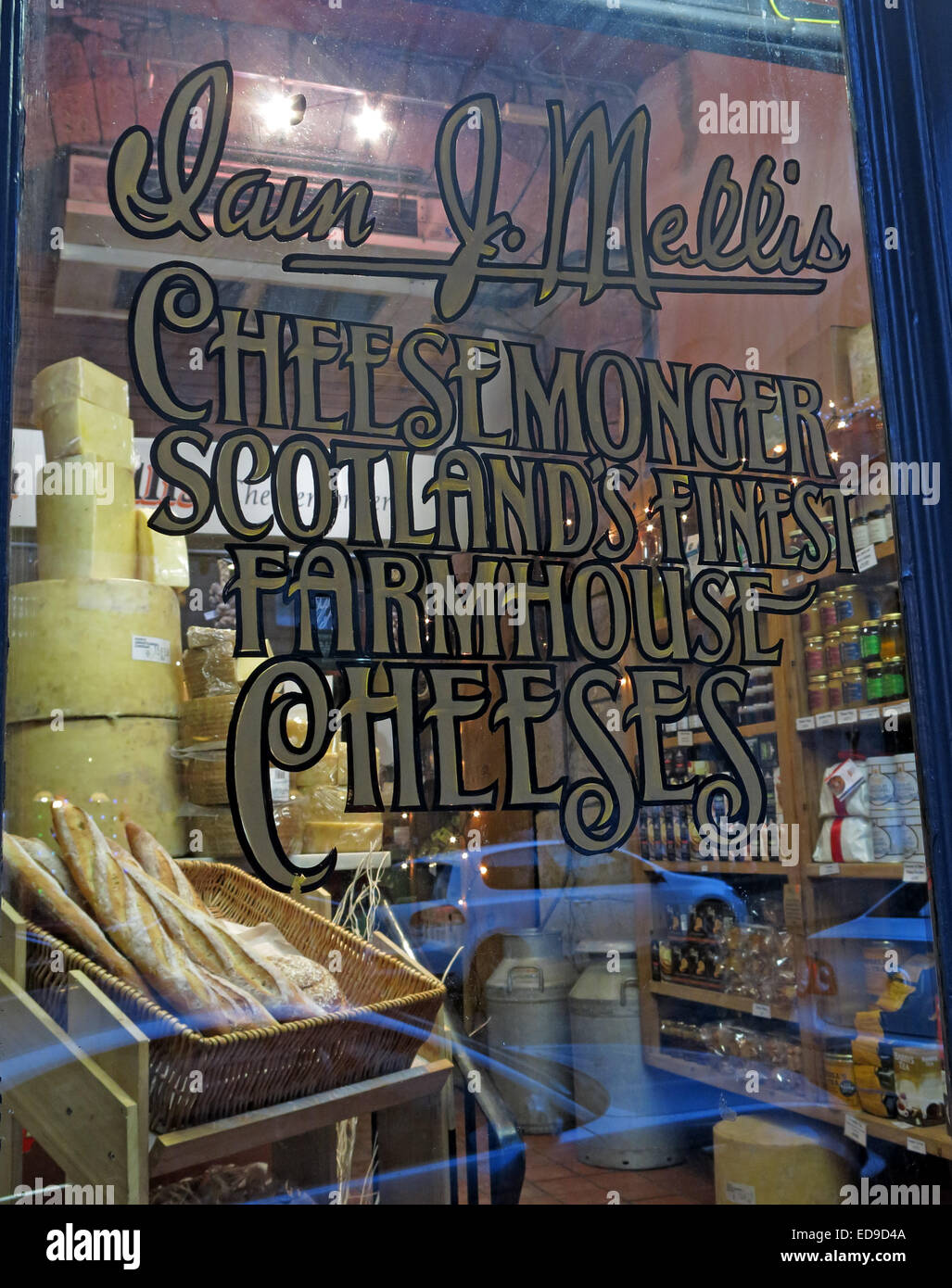 Mellis Cheesemonger Victoria St, Edimburgo, Scozia, Regno Unito Foto Stock