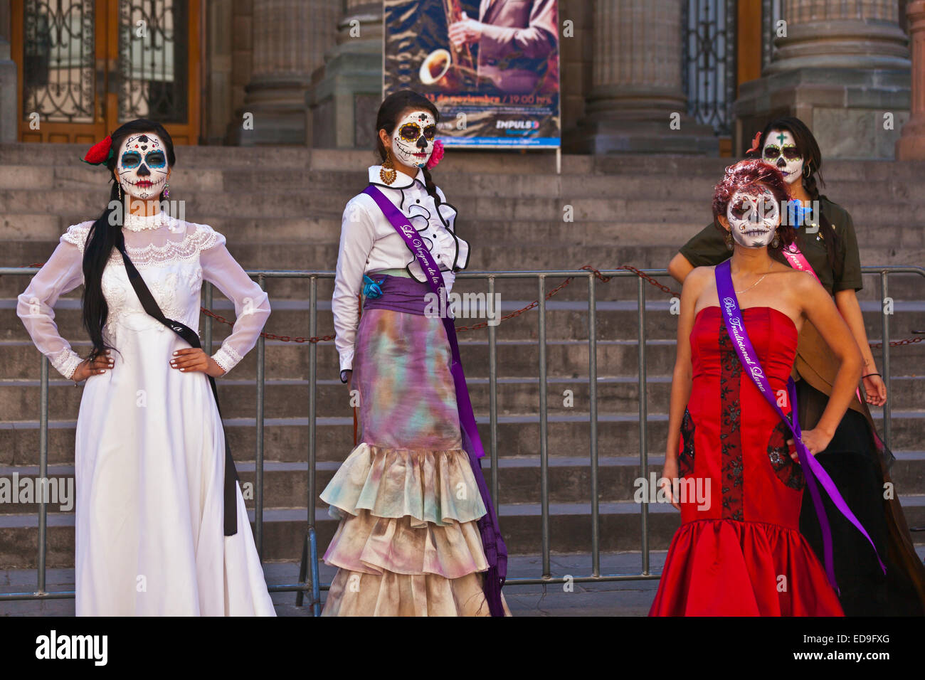 LA CALAVERA CATRINAS o eleganti teschi, sono le icone del giorno dei morti - Guanajuato, Messico Foto Stock