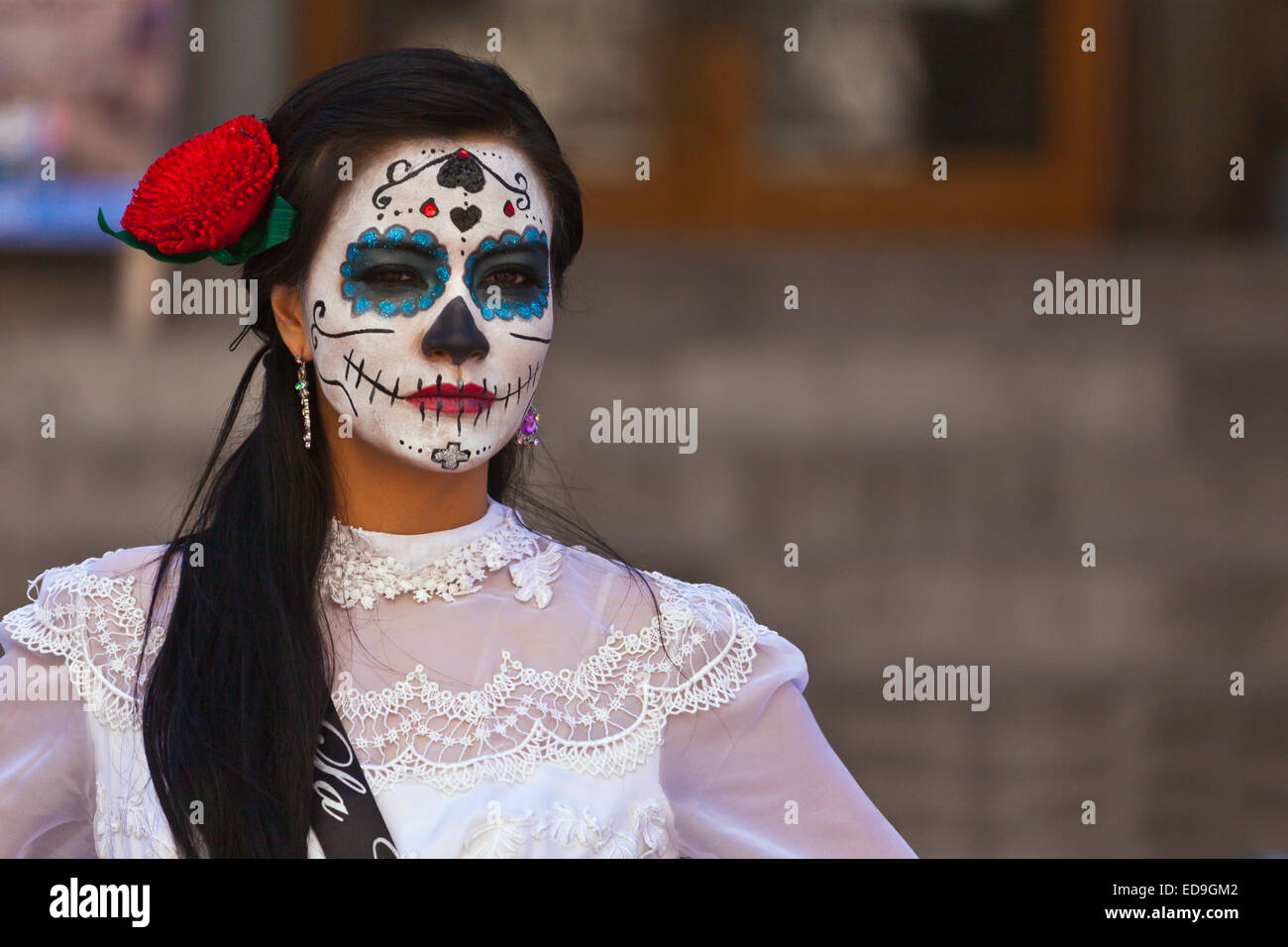 LA CALAVERA CATRINA o eleganti cranio, è l'icona del giorno dei morti - GUANAUATO, Messico Foto Stock