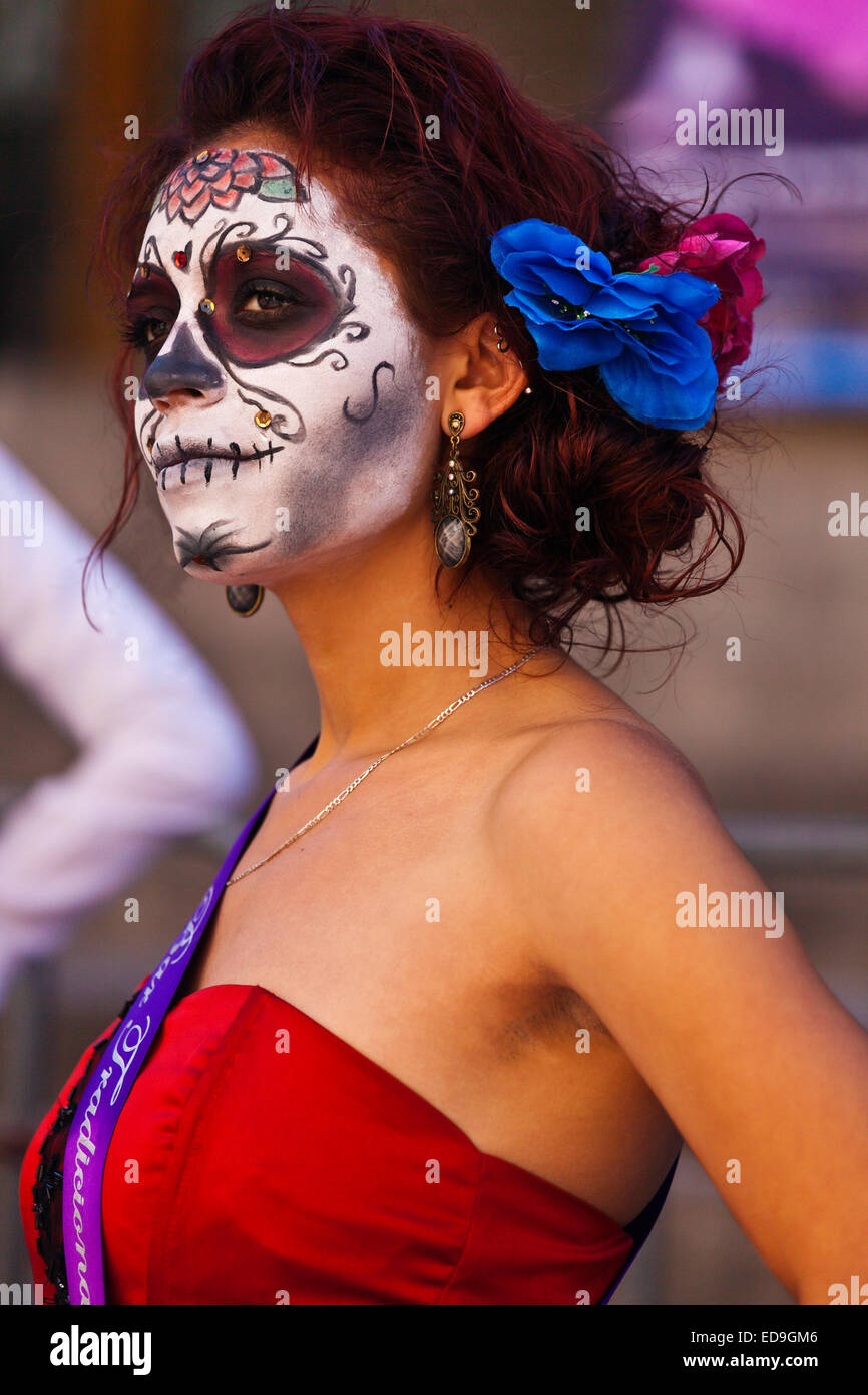 LA CALAVERA CATRINA o eleganti cranio, è l'icona del giorno dei morti - GUANAUATO, Messico Foto Stock