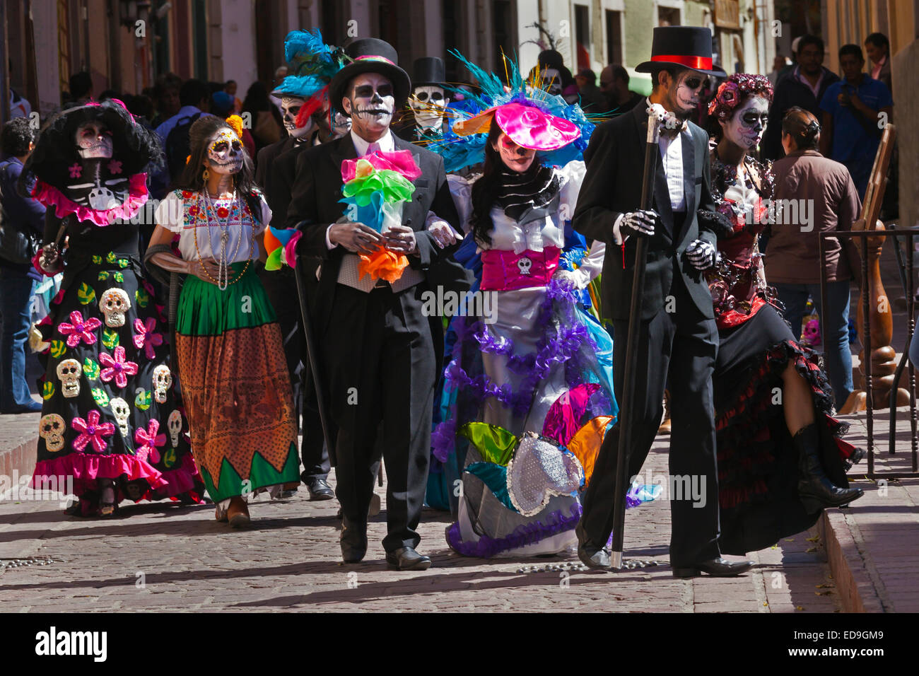 LA CALAVERA CATRINAS o eleganti teschi, sono le icone del giorno dei morti - Guanajuato, Messico Foto Stock