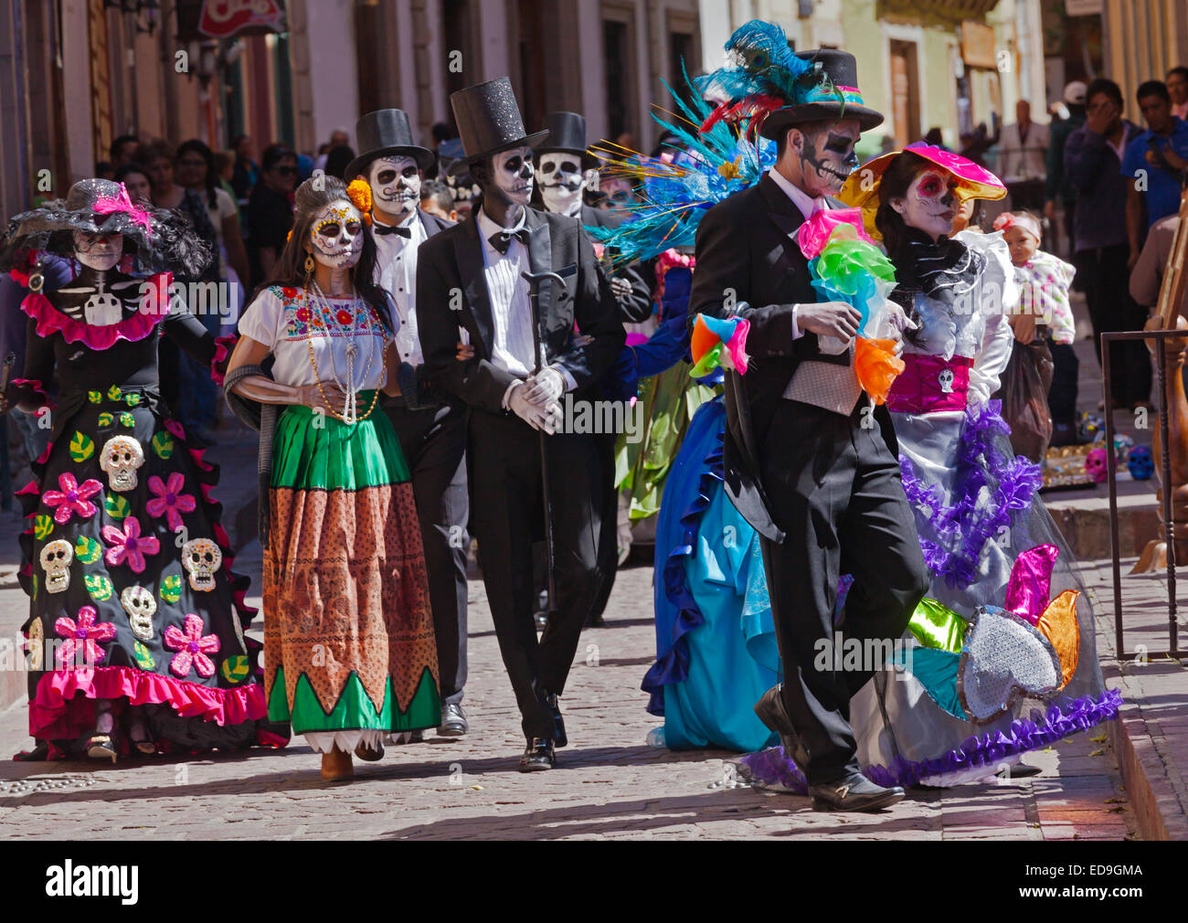 LA CALAVERA CATRINAS o eleganti teschi, sono le icone del giorno dei morti - Guanajuato, Messico Foto Stock