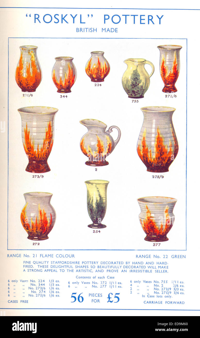 Pubblicità per 'Roskyl' in ceramica Foto Stock