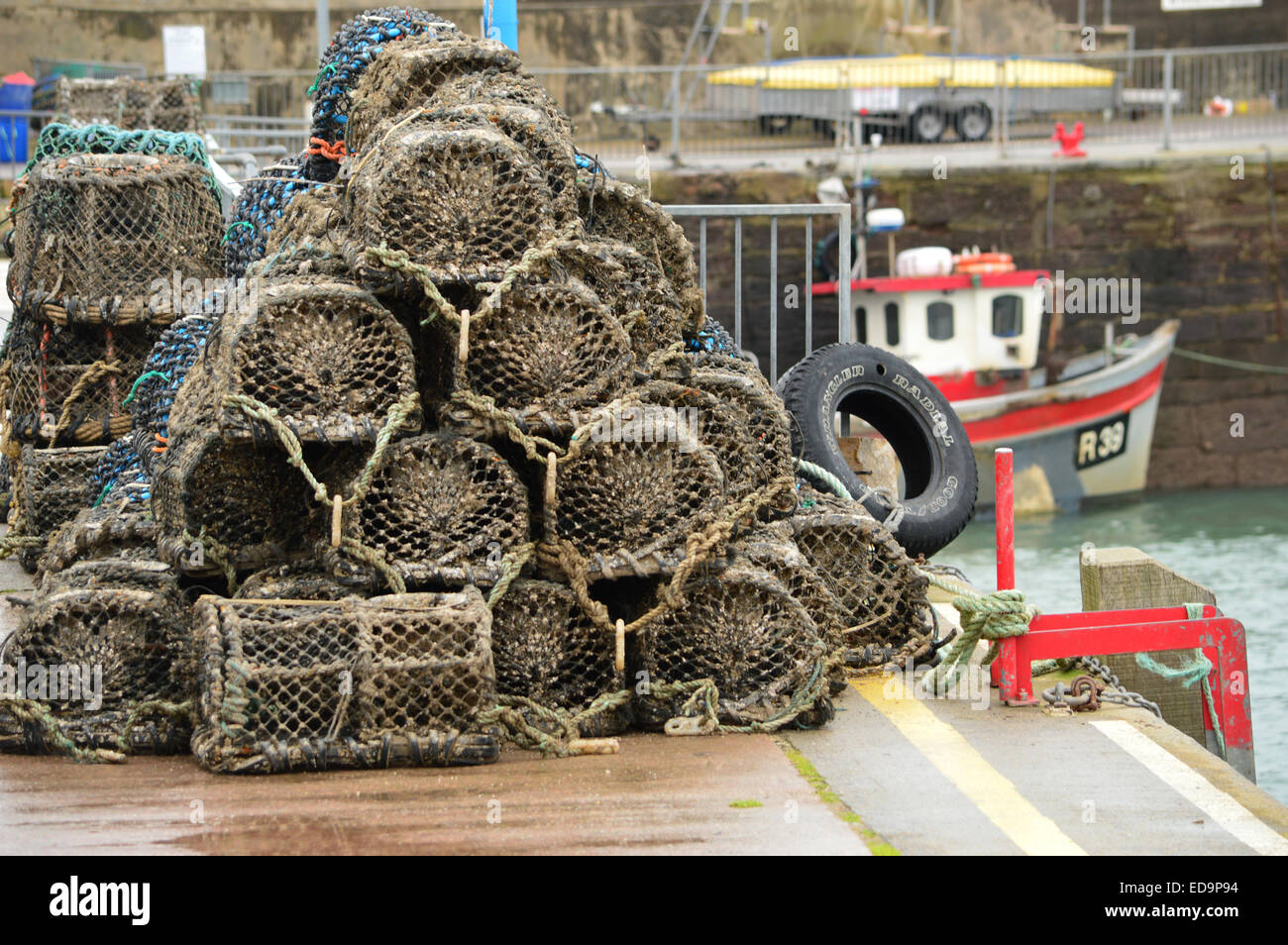 La città di pescatori di Paignton in South Devon, Inghilterra ha una flotta attiva, soprattutto aragosta e granchio di pescatori. Foto Stock