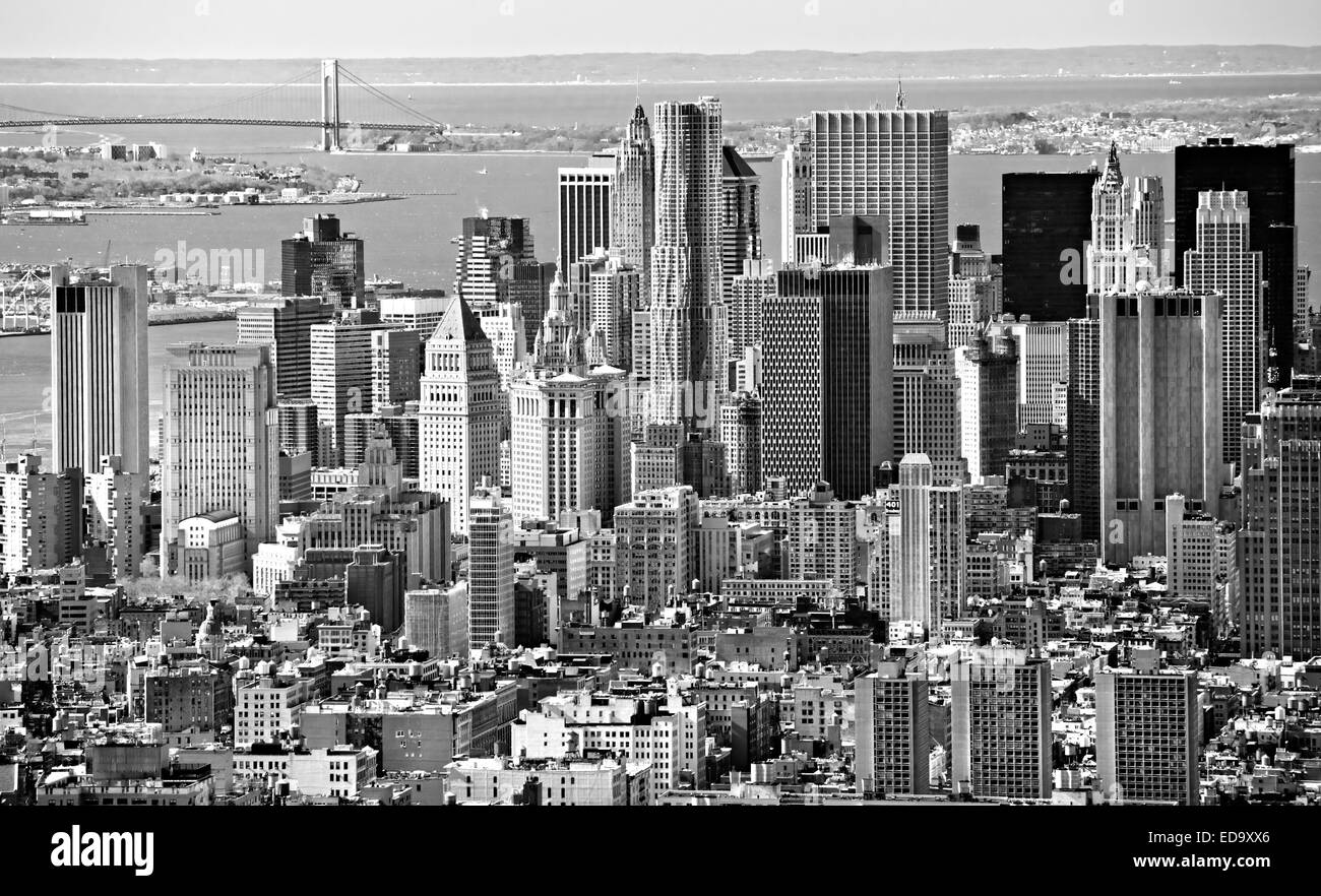 Vista aerea di Manhattan, New York City. Stati Uniti d'America. Foto Stock