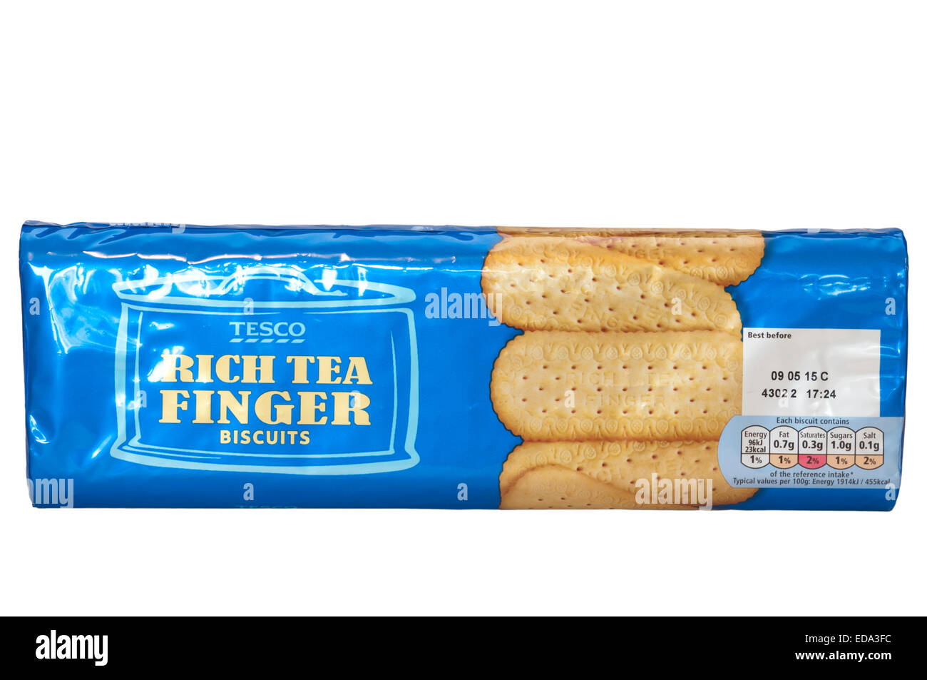 Pacchetto di Tesco a proprio marchio ricca di tè biscotti del dito Foto Stock