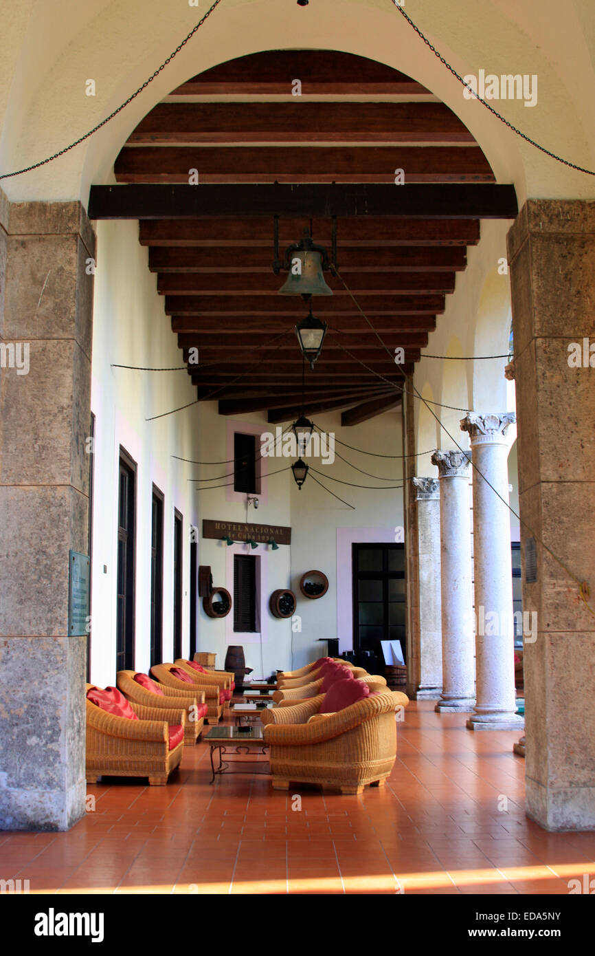 Il chiostro in Hotel Nacional de Cuba a L'Avana, Cuba Foto Stock