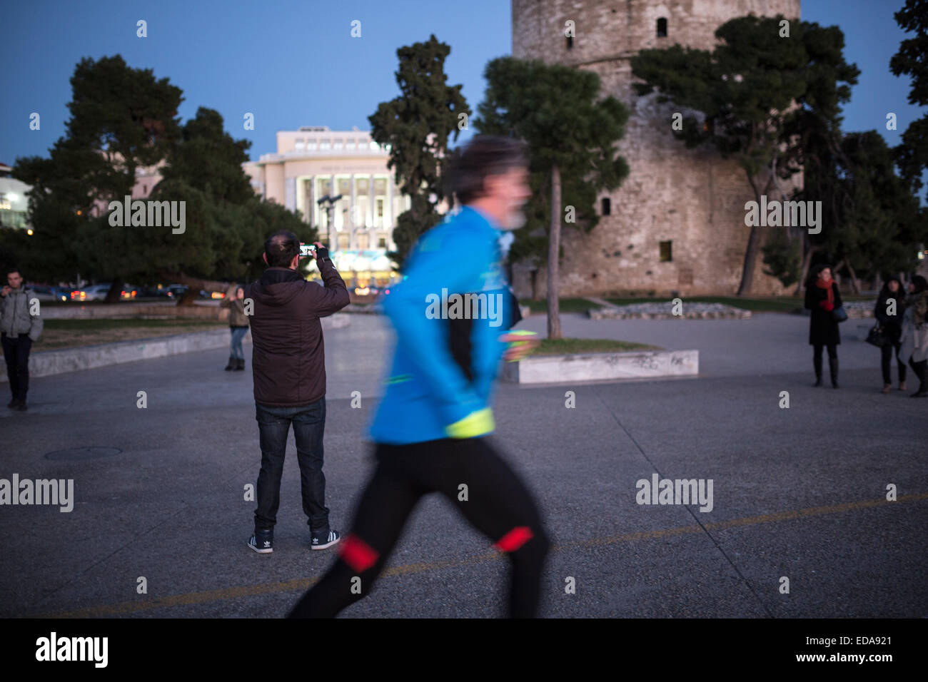 White Tower Square, Salonicco, Grecia. Foto Stock