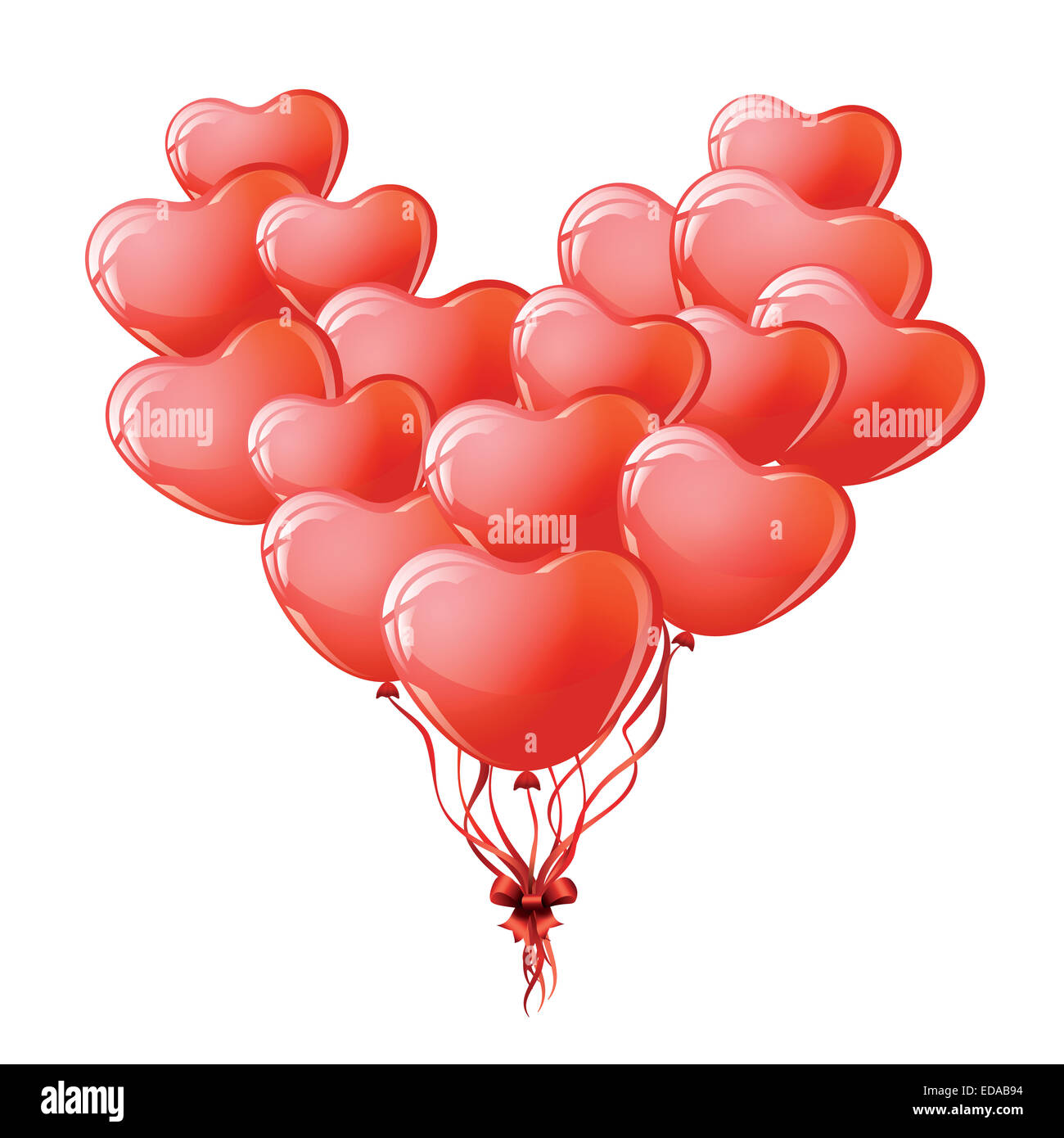 A forma di cuore palloncini rossi per il giorno di San Valentino Foto stock  - Alamy