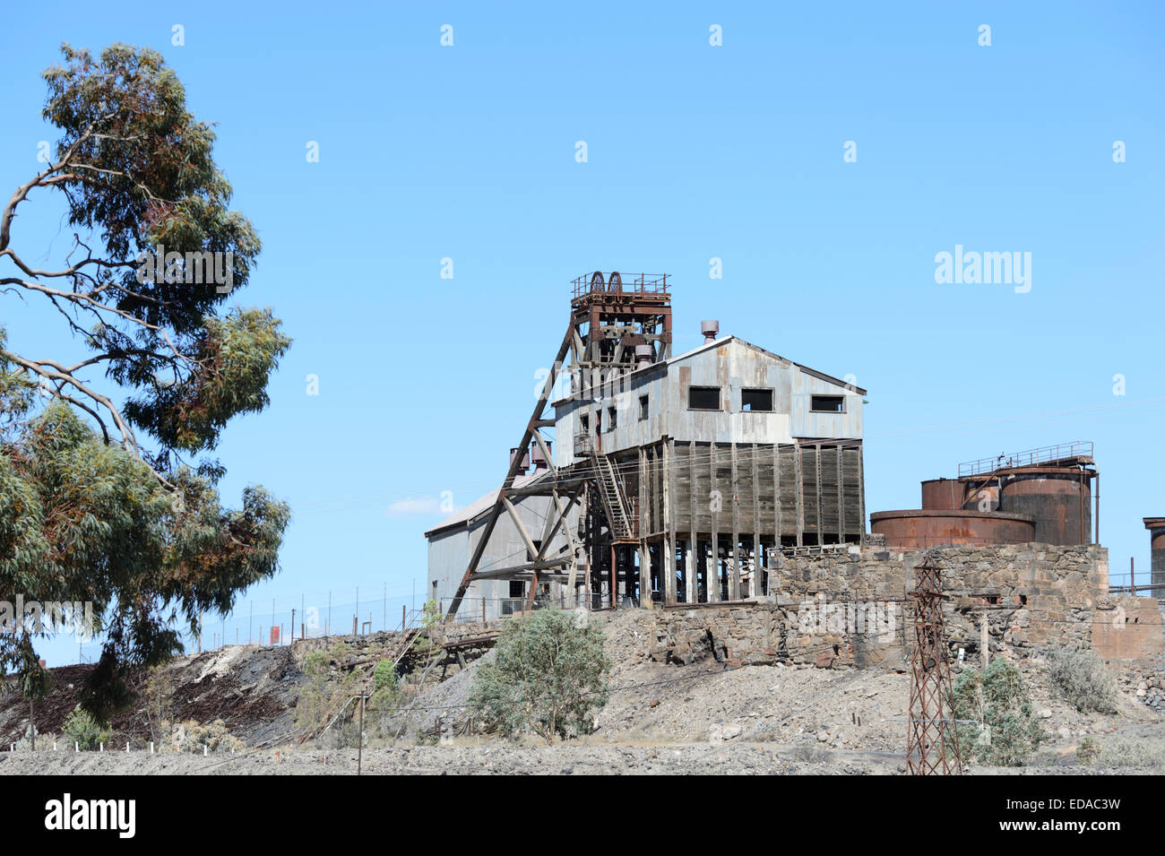 Abbandonata Miniera di giunzione, Broken Hill, Nuovo Galles del Sud, NSW, Australia Foto Stock