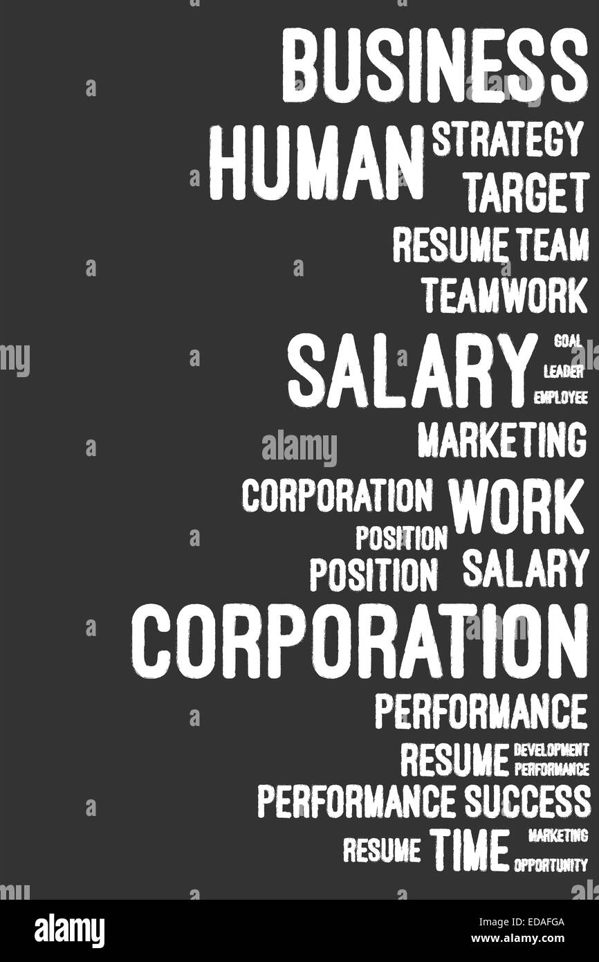 Business e carriera nuvola di parole sulla lavagna Foto Stock