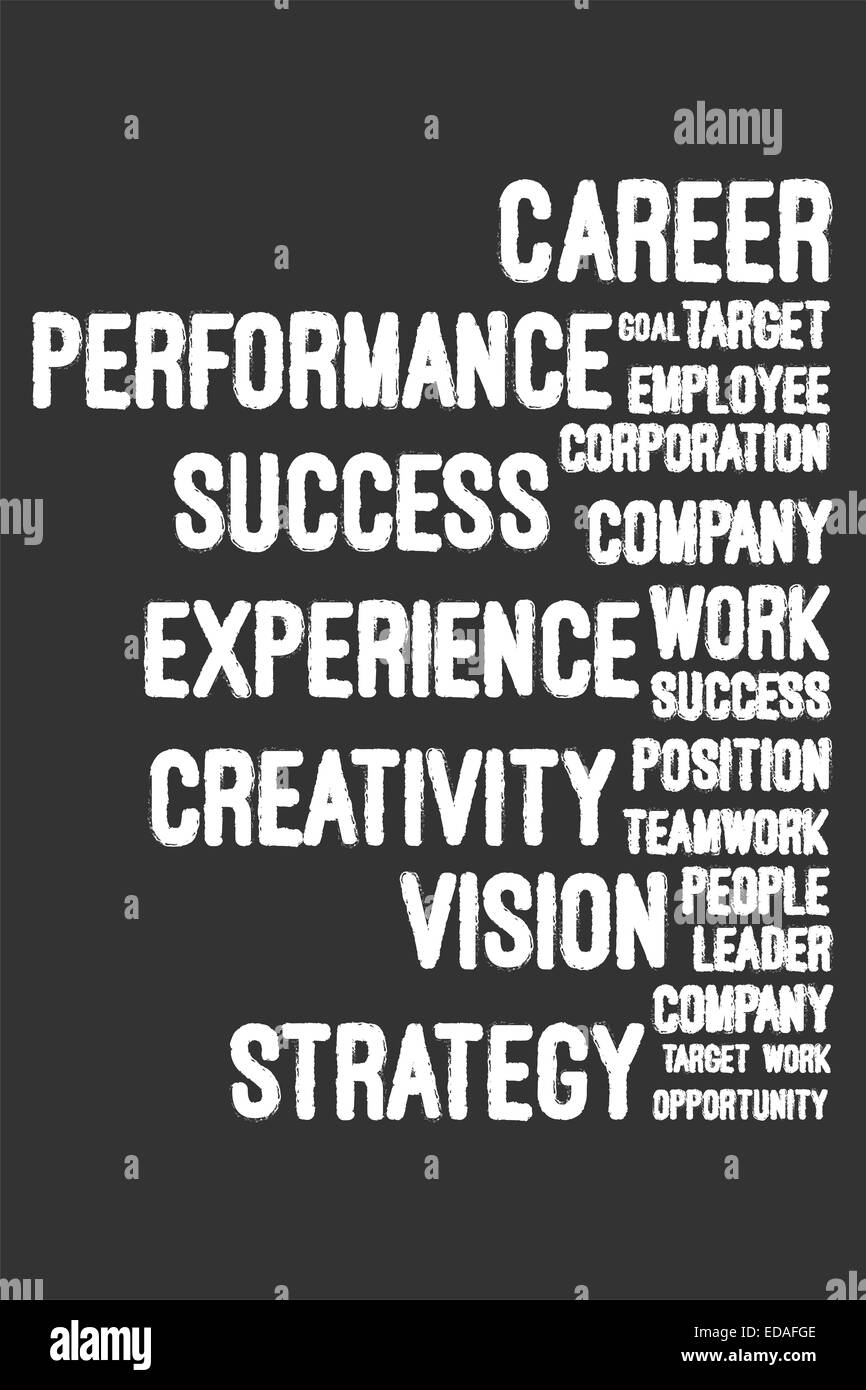 Business e carriera nuvola di parole sulla lavagna Foto Stock