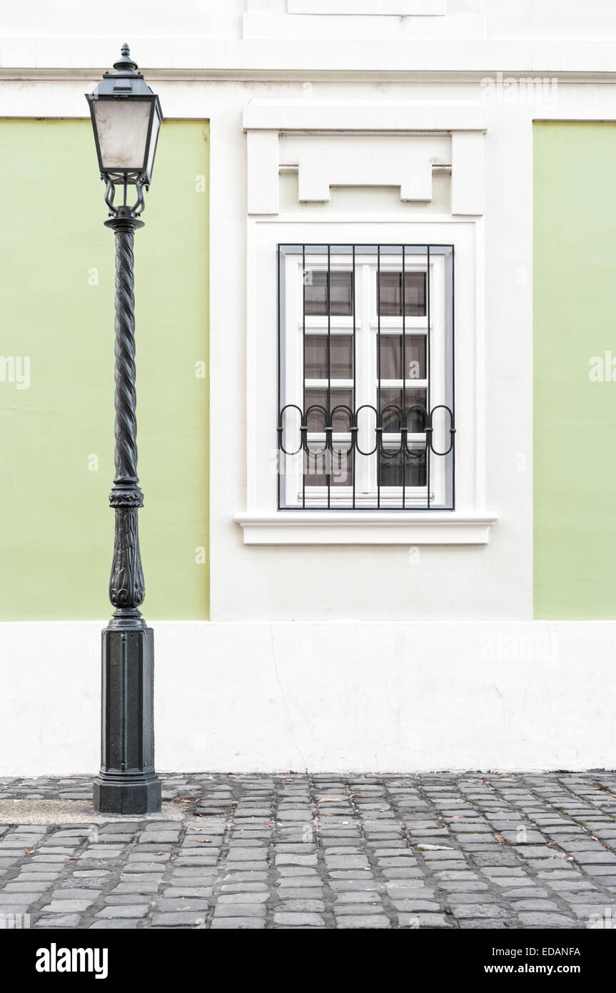 Vecchia strada lampada a Buda Palace di Budapest, Ungheria. Foto Stock