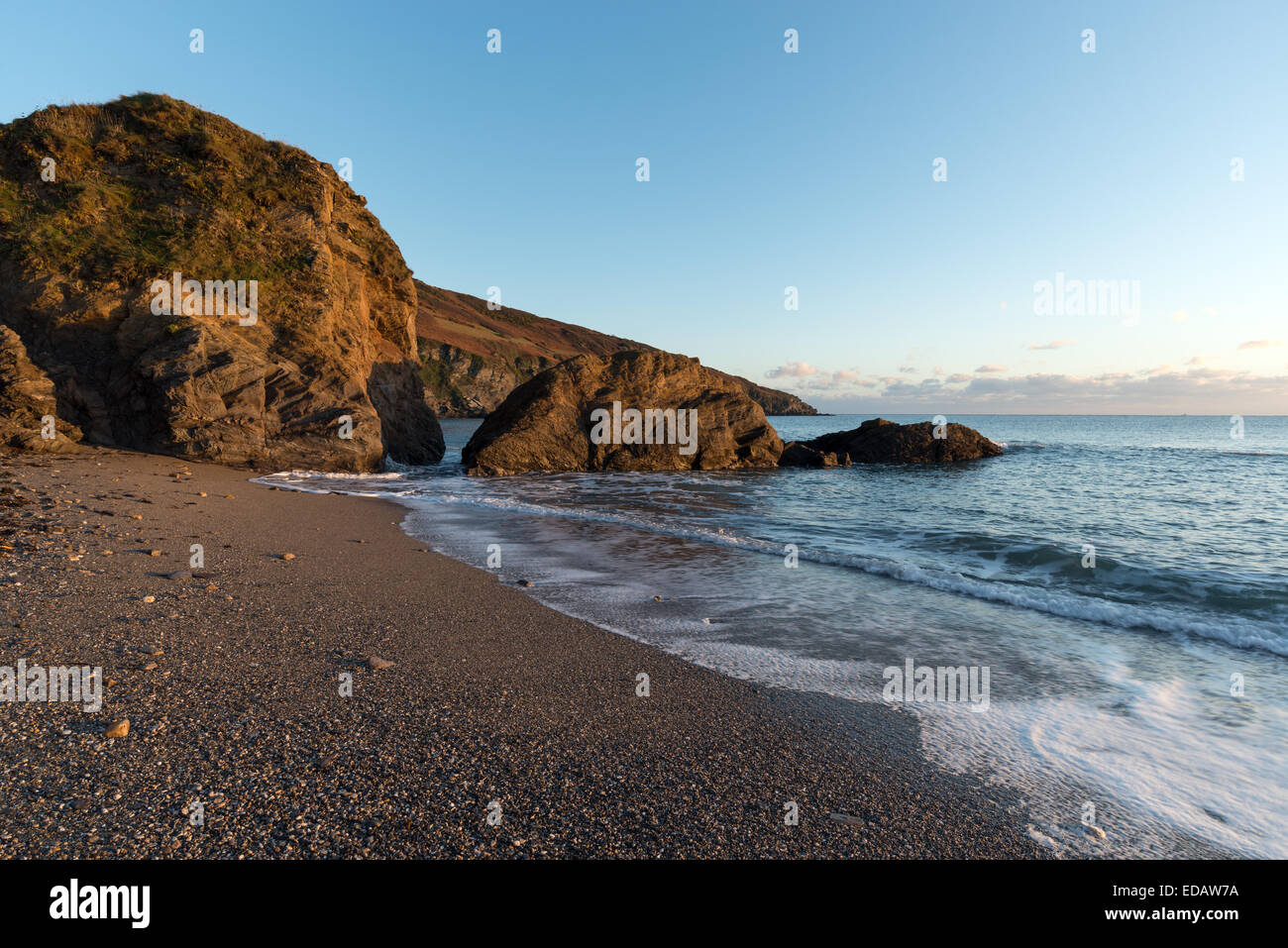 La spiaggia di Hemmick vicino gorran haven in Cornovaglia Foto Stock