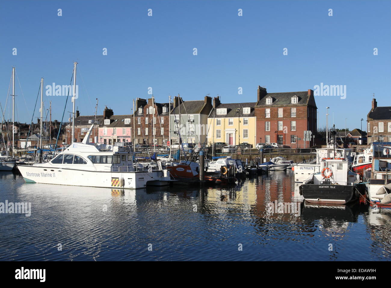 Arbroath harbour angus scozia gennaio 2015 Foto Stock