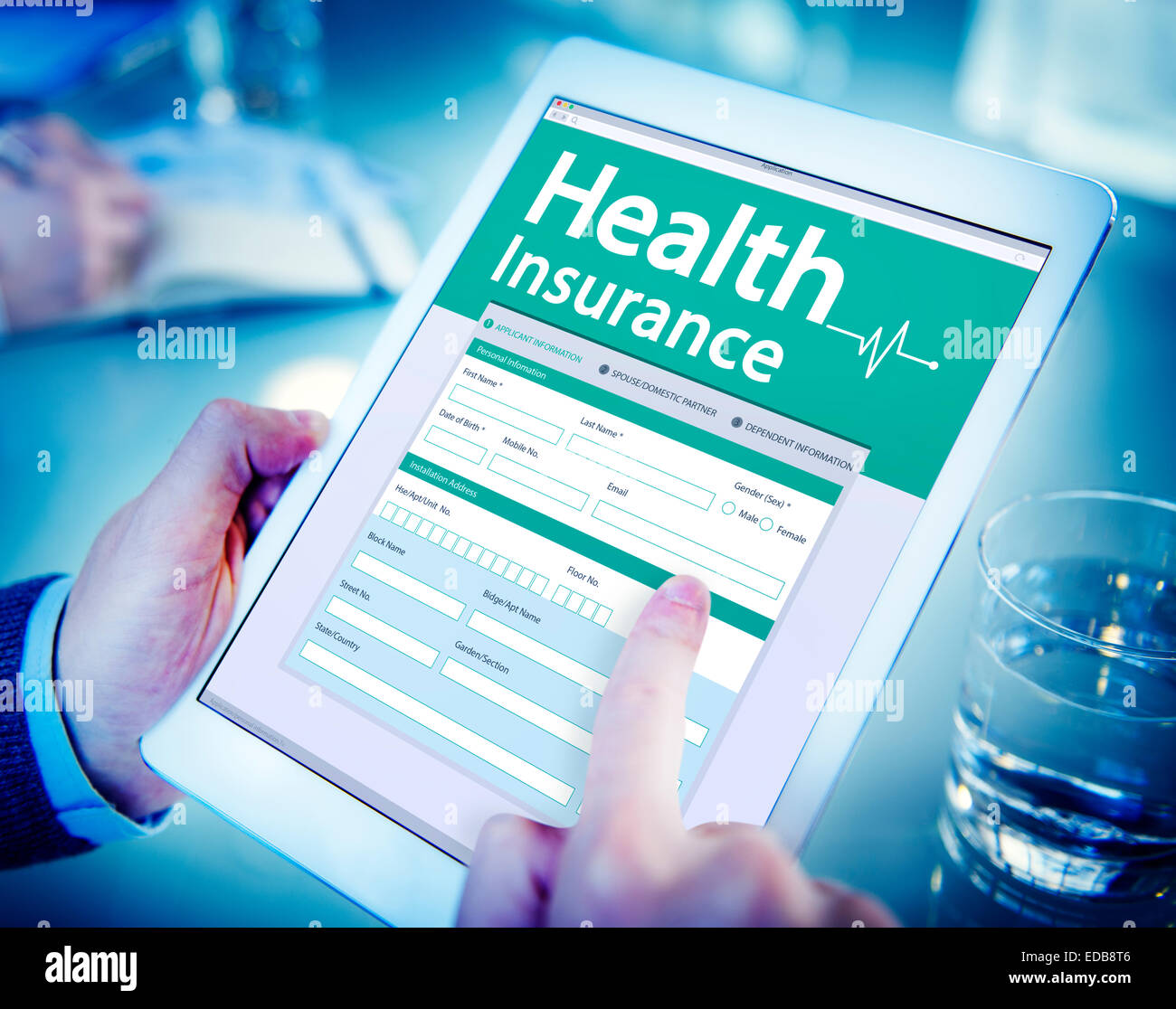 Digital Health Insurance concetto di applicazione Foto Stock