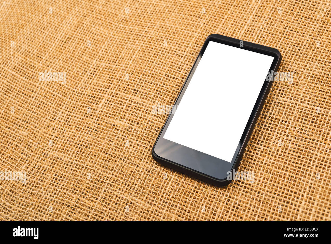 Generico Mobile Smart Phone con Carta Bianca Touch Screen come spazio di copia Foto Stock