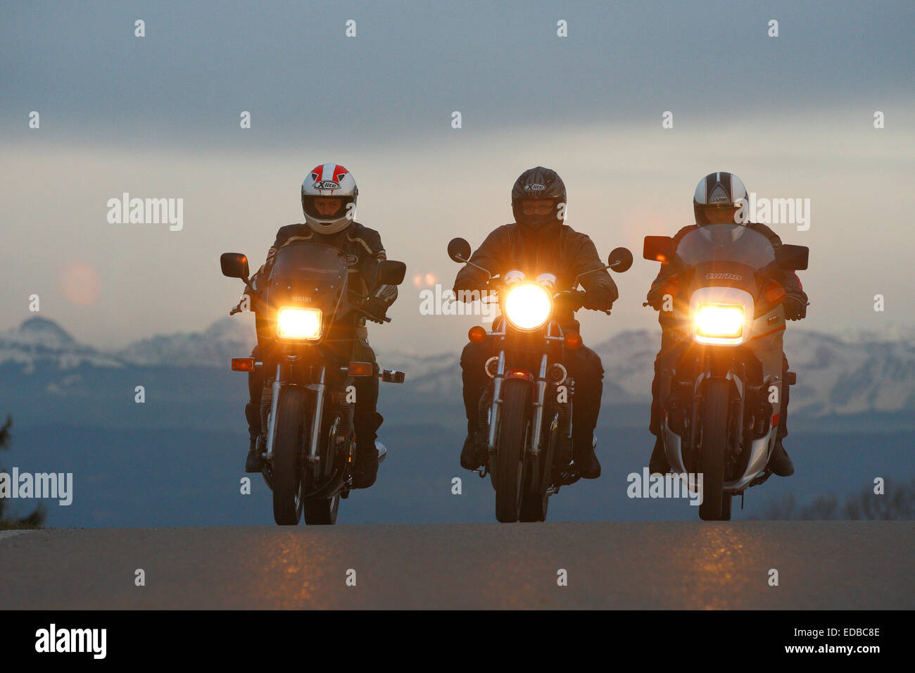 Yamaha XJ motocicli, guida Foto Stock