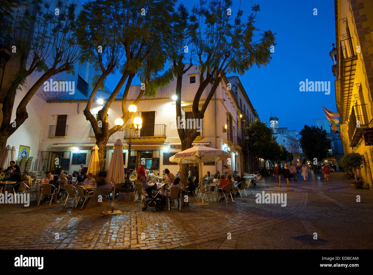 Ristorante nel centro storico di Jerez de la Frontera, Andalusia, Spagna Foto Stock