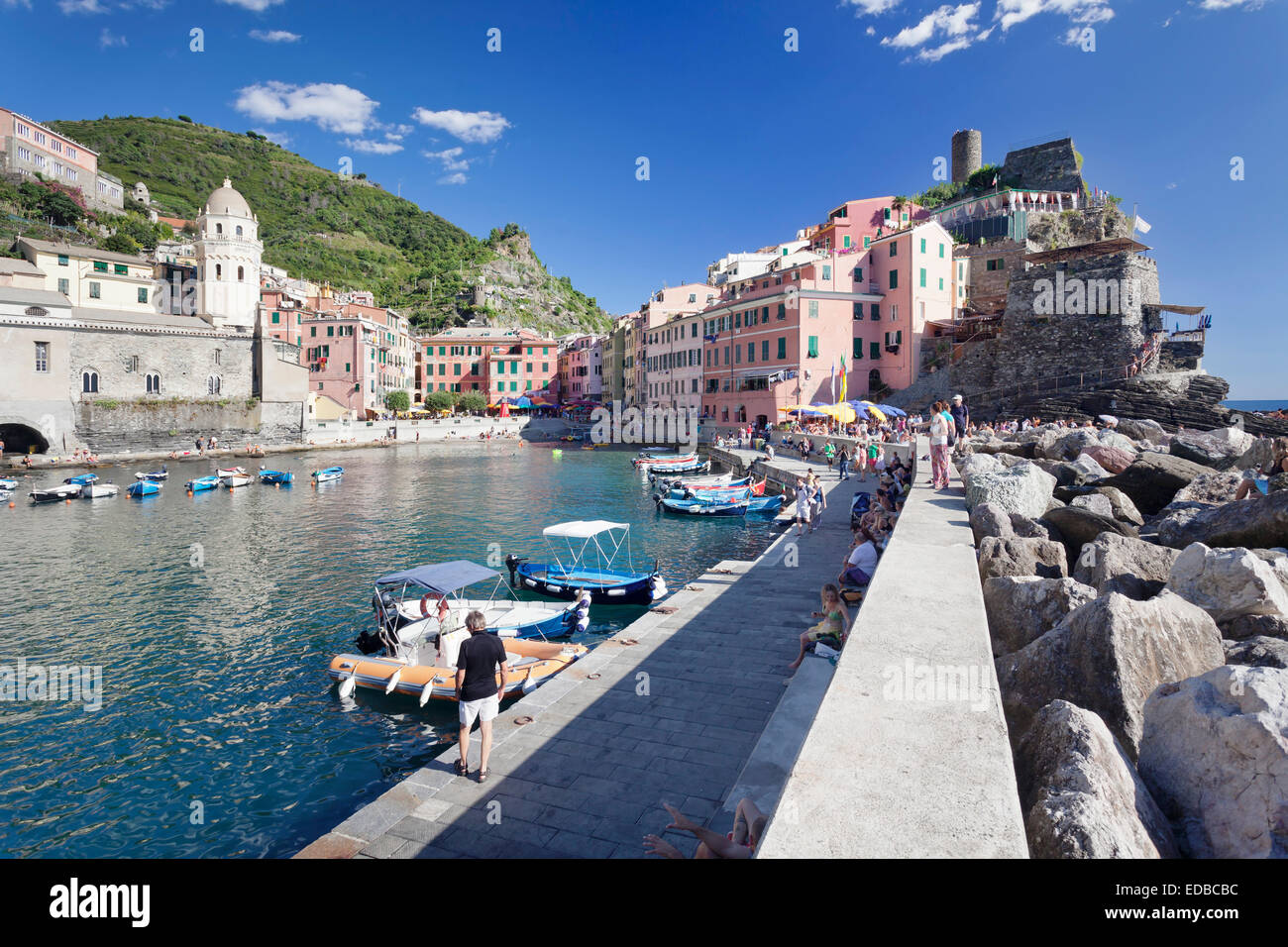 Parete di Porto, Vernazza, Cinque Terre Riviera di Levante, provincia di La spazia, Liguria, Italia Foto Stock