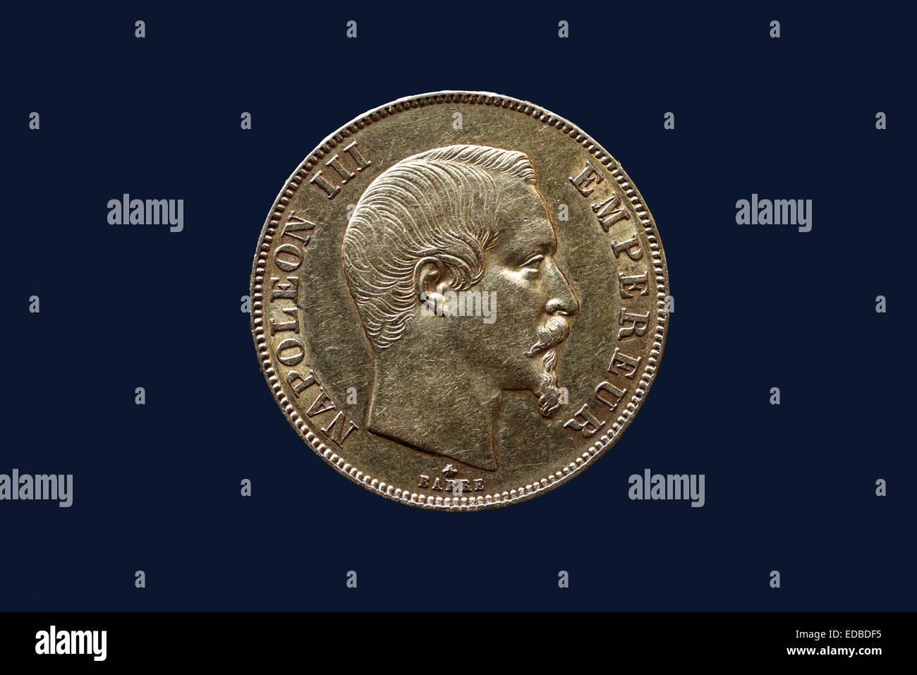 50 franchi oro, Napoleone III, secolo XIX, Francia Foto Stock