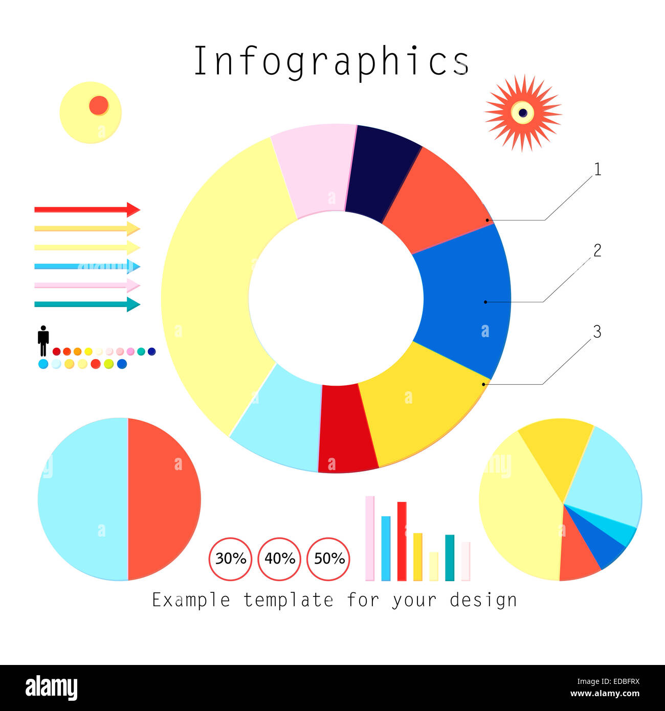 Set di elementi infographics su sfondo bianco Foto Stock