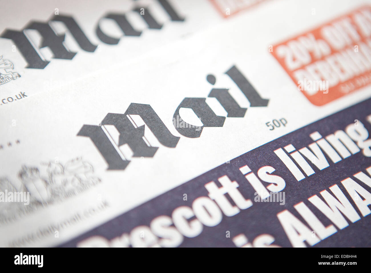 Immagine illustrativa del quotidiano Daily Mail Foto Stock