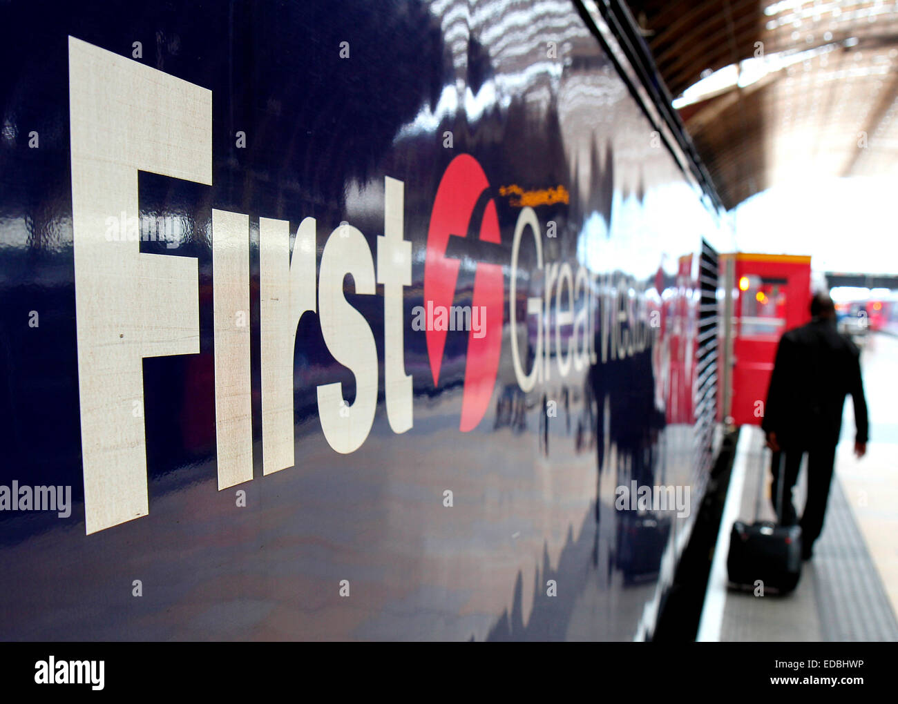 Primo grande western con il treno alla stazione di Paddington a Londra. Foto Stock