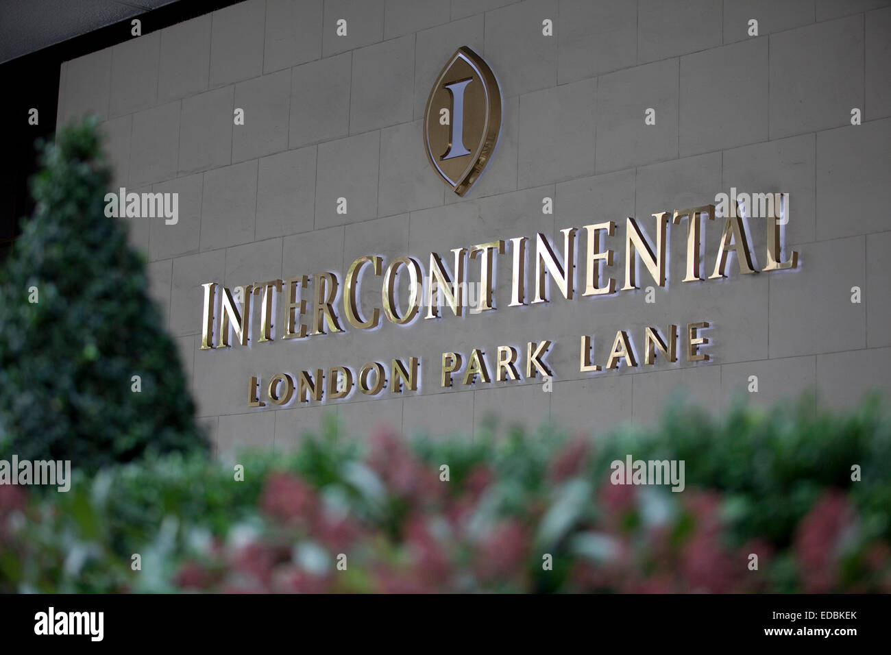 Esterno del Park Lane's InterContinental hotel. Foto Stock