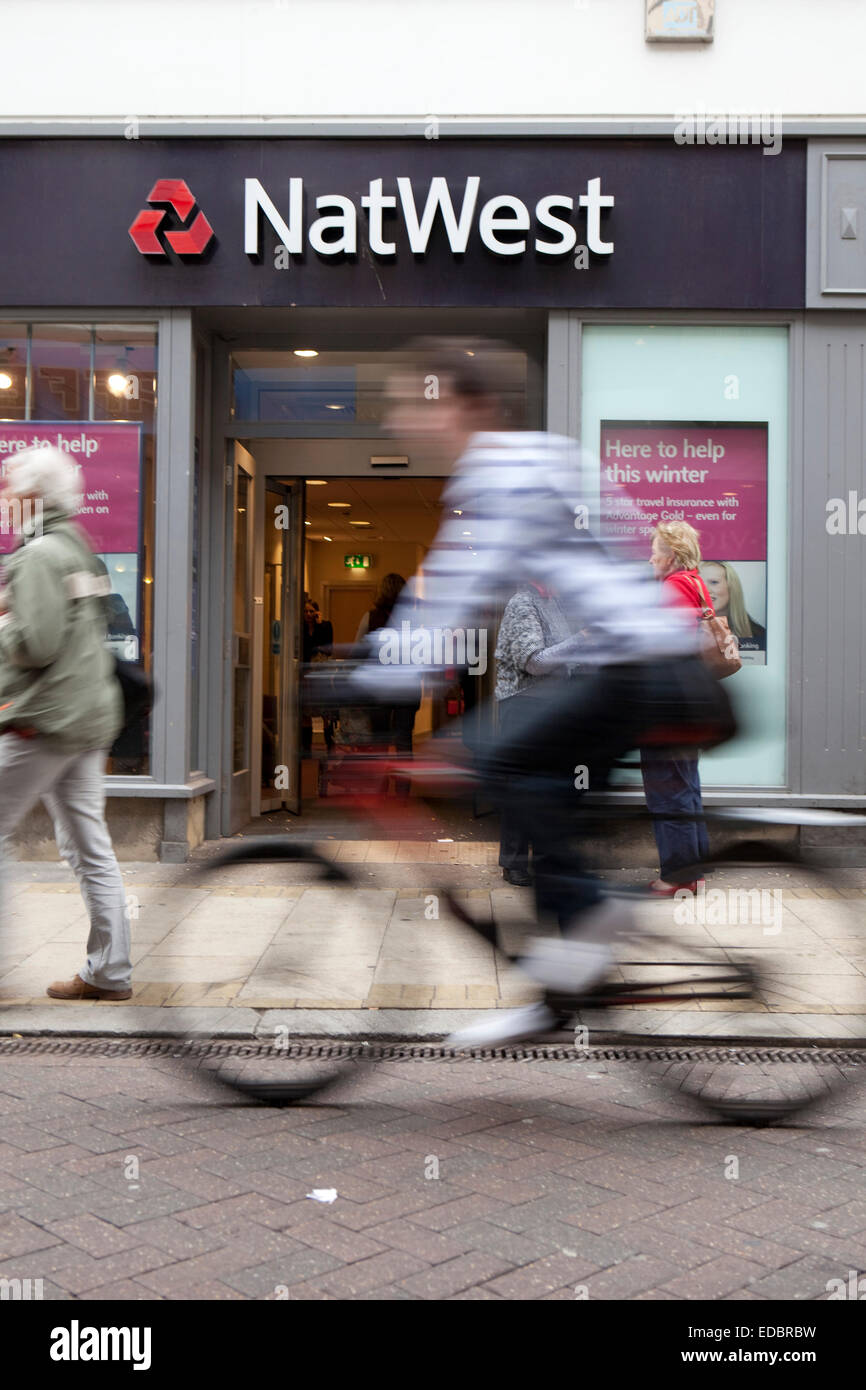 Esterno di un NatWest bank. Foto Stock