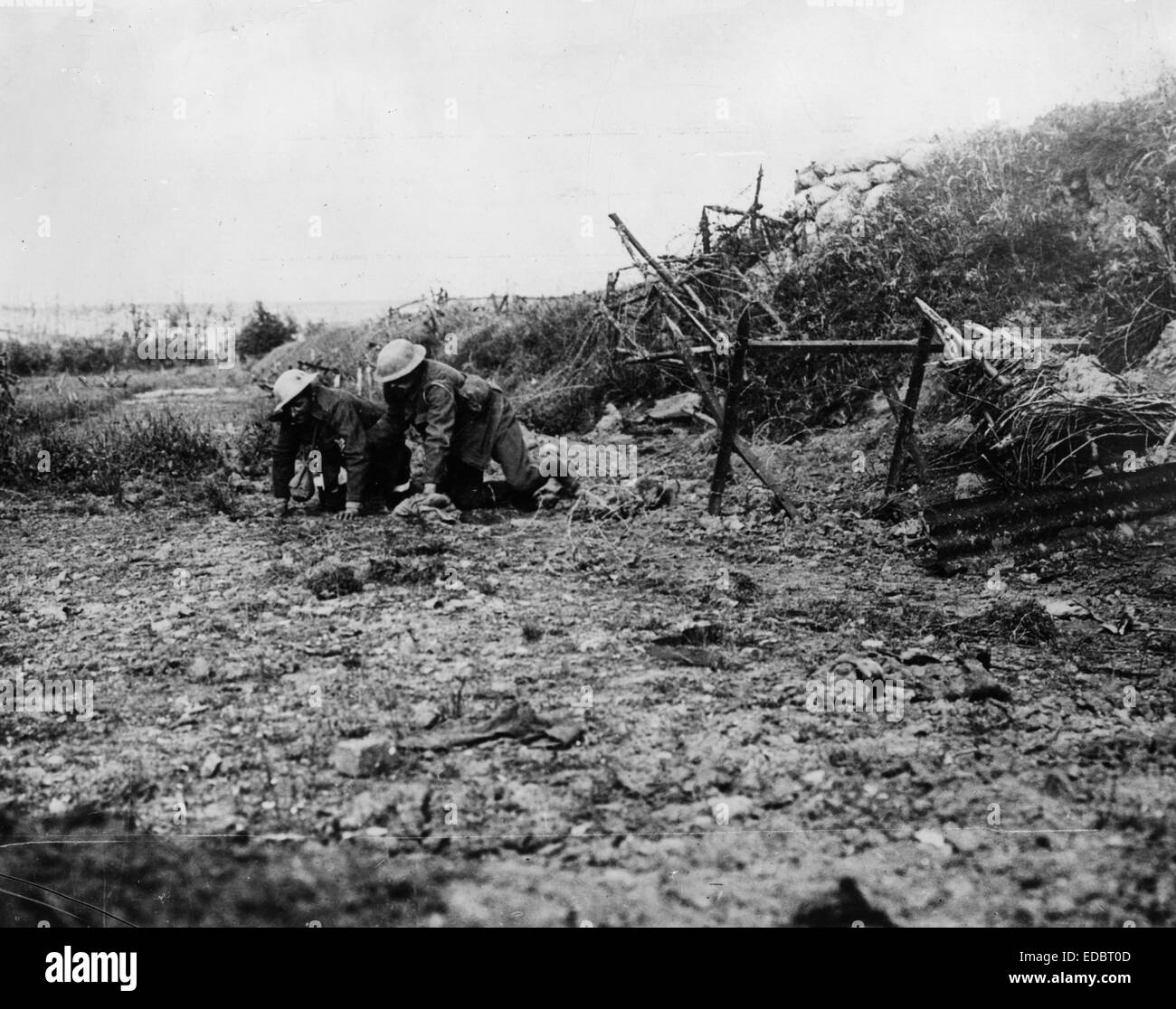 Portando in feriti a Beaumont Hamel. Foto Stock