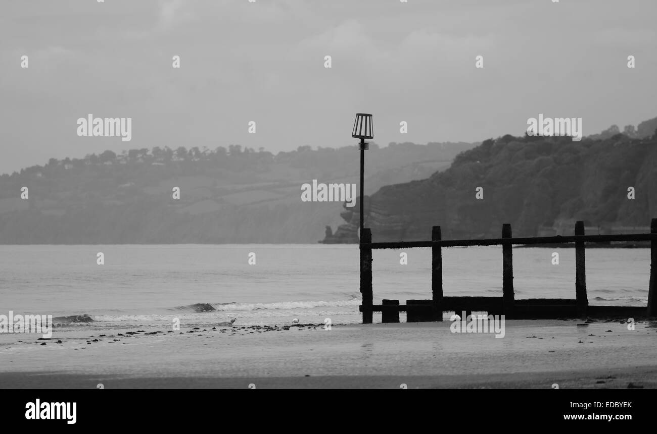 Beach groyne dawlish warren Foto Stock