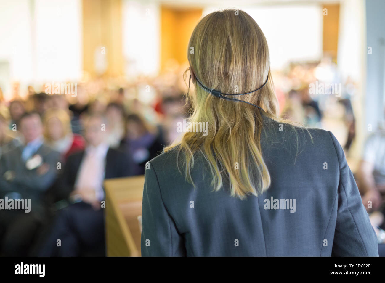 Come oratore a conferenze di affari e la presentazione. Foto Stock