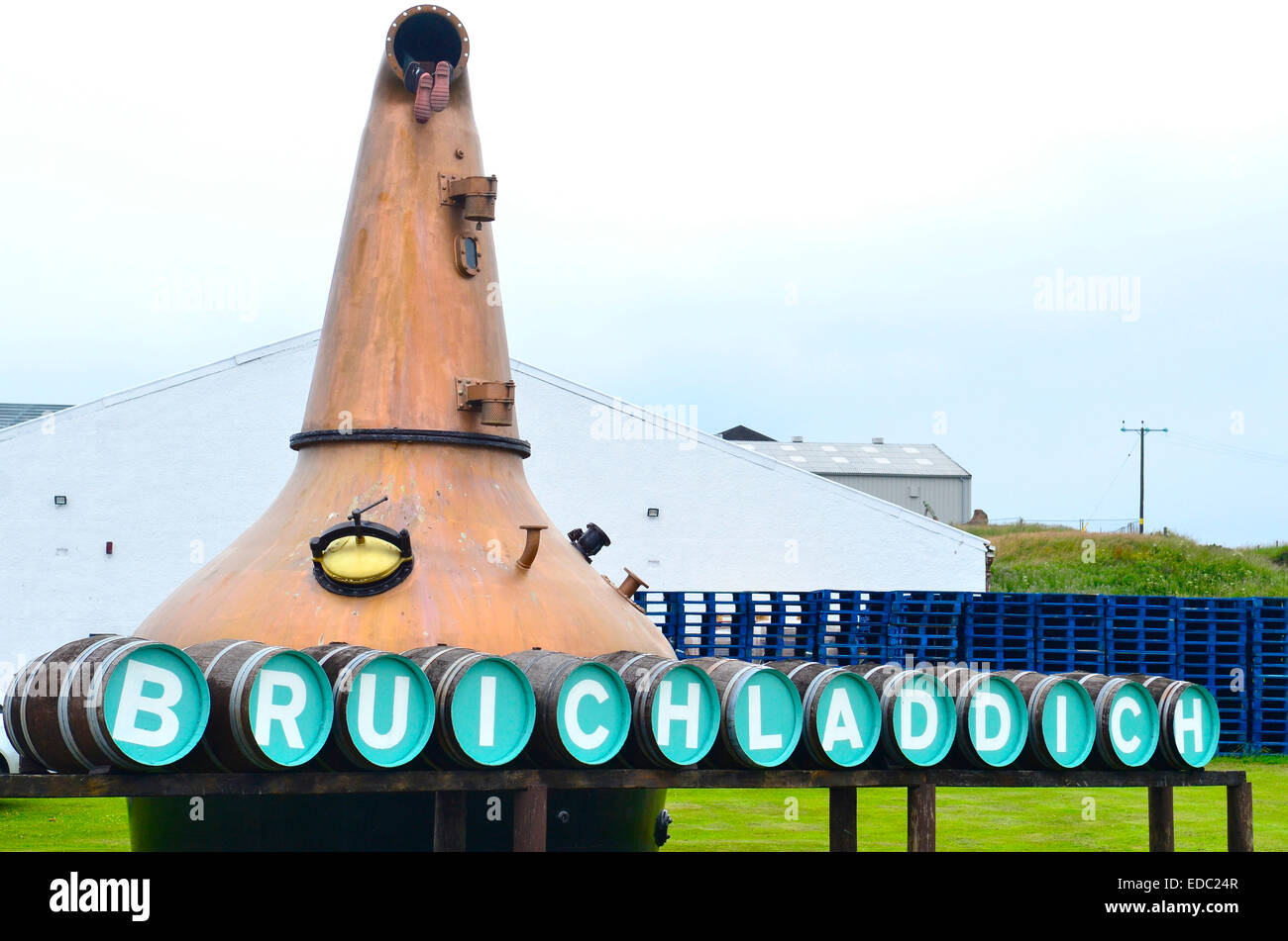 Bruichladdich distilleria di whisky, Islay, Scozia Foto Stock