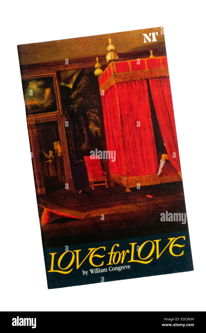 Programma per il 1985 la produzione di amore per amore di William Congreve al Lyttelton Theatre. Foto Stock