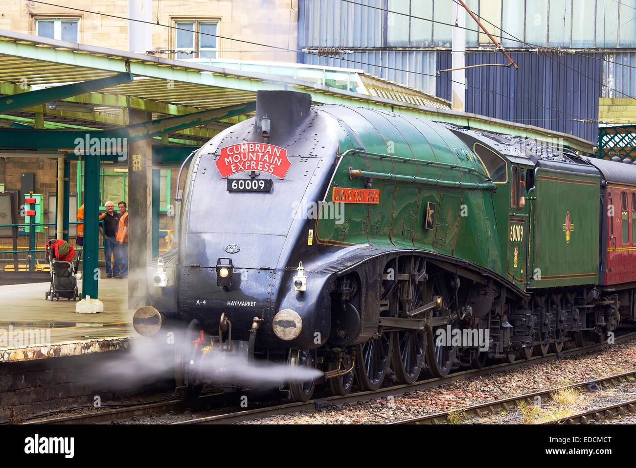 Unione di Sud Africa treno a vapore a Carlisle stazione ferroviaria. Carlisle Cumbria Inghilterra Regno Unito Foto Stock