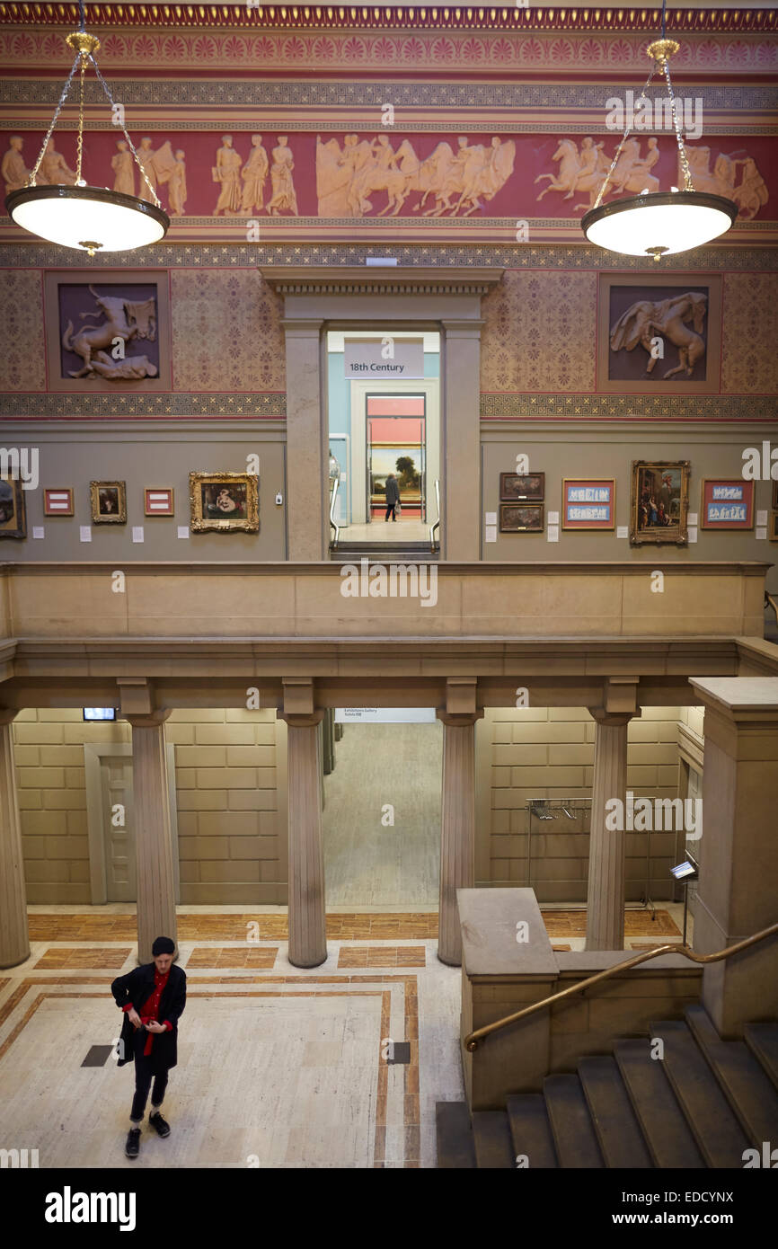 Il centro della città di Manchester, Manchester Art Gallery, visualizzazione tecnica sul display per uso pubblico Foto Stock