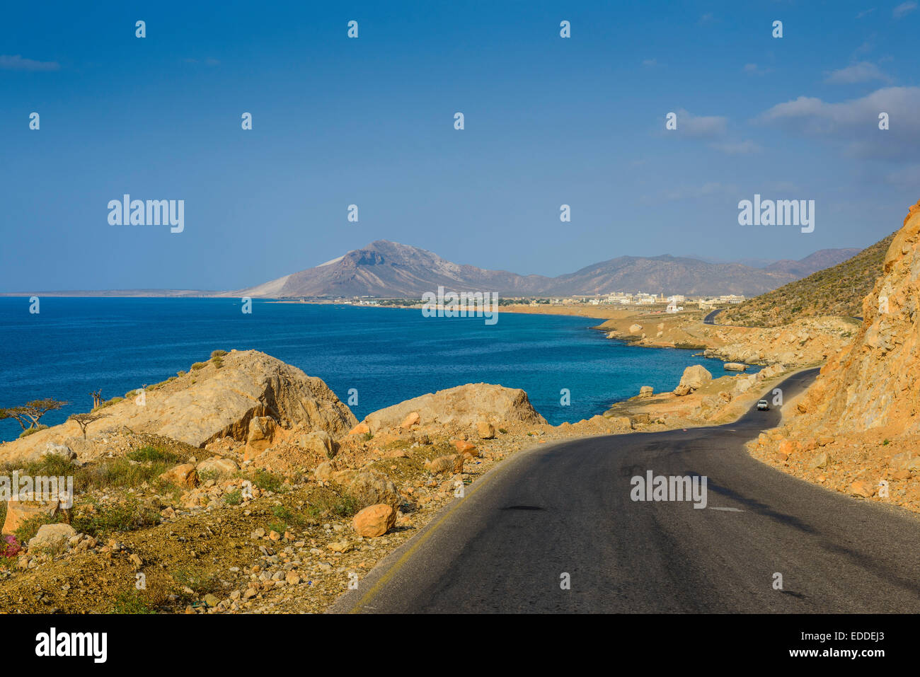Strada per Hadibu, isola di Socotra, Yemen Foto Stock
