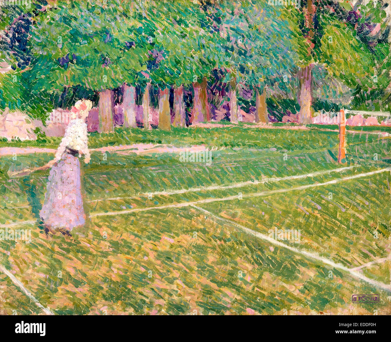 Spencer Gore, Tennis a Hertingfordbury 1910 olio su tela. Yale Center per British Art di New Haven, Stati Uniti d'America. Foto Stock
