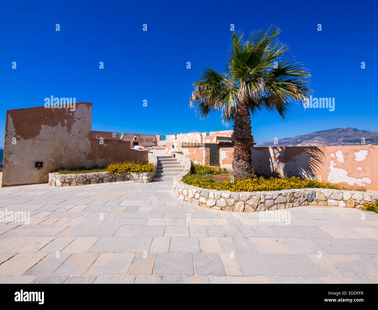 L'Italia, in Sicilia, in provincia di Trapani, Trapani, fortificazione della città Torre di Ligny Foto Stock