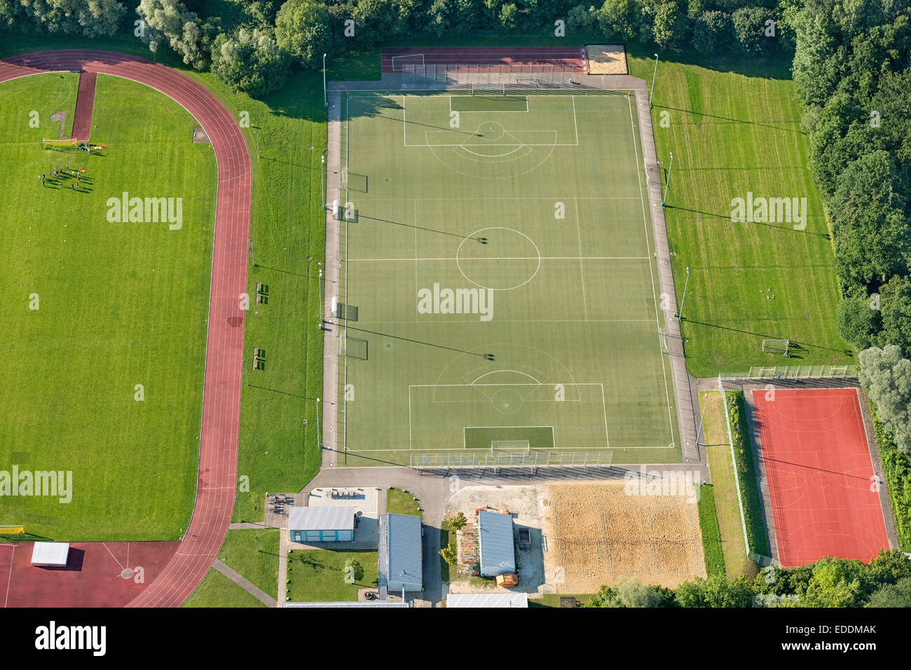 Germania Baden-Wuerttemberg, Costanza, vista aerea del campo sportivo Foto Stock