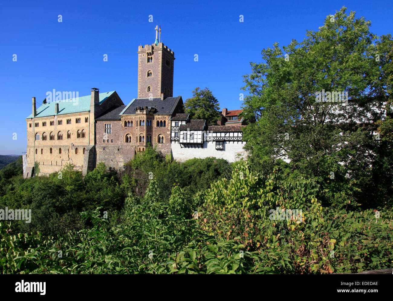 Il Wartburg è un castello nei pressi di Eisenach. Essa è stata fondata nel 1067 da Luigi Springer e appartiene dal 1999 come sito del Patrimonio Mondiale. Foto: Klaus Nowottnick Data: 07 Settembre 2012 Foto Stock