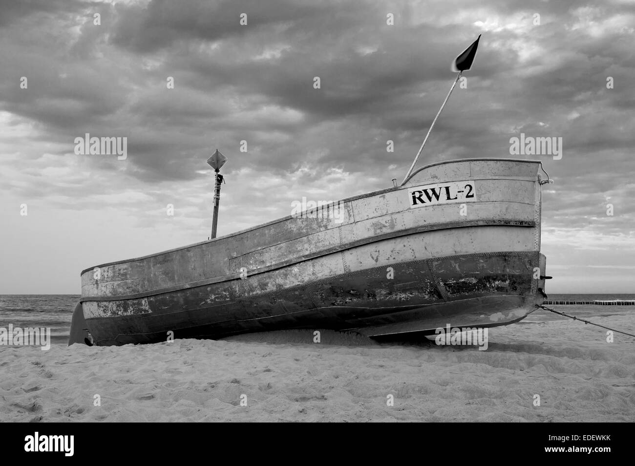 Barca da pesca, Rewal, West Pomerania voivodato, Polonia Foto Stock