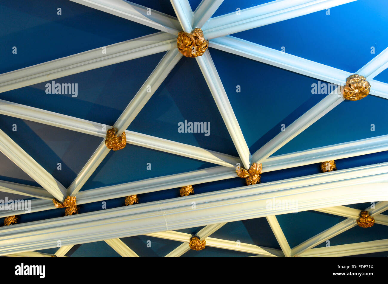 Intonaco soffitto, Augill Castello, Cumbria Foto Stock