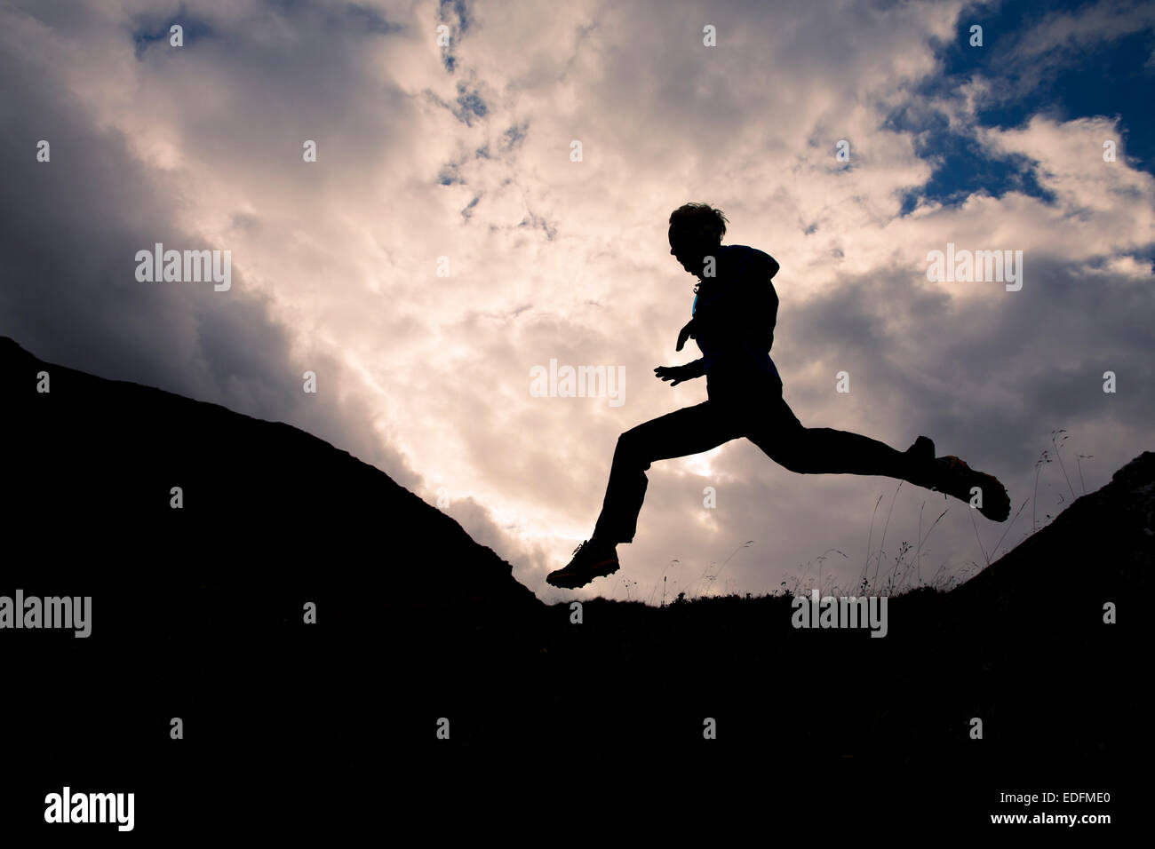 Trail Running, Furka, Svizzera Foto Stock